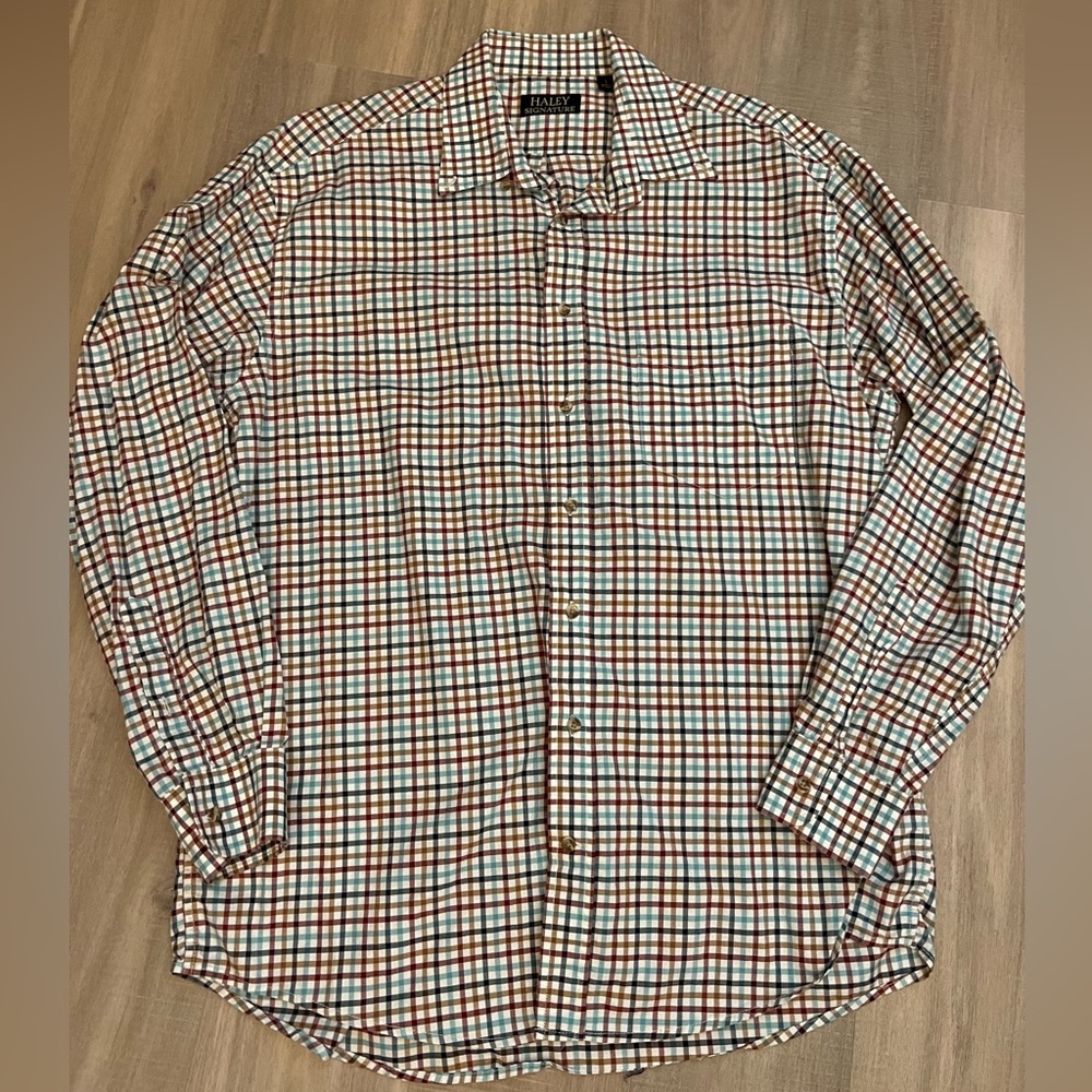 HALEY signature (sport Haley) men’s multi-color plaid button down size L large